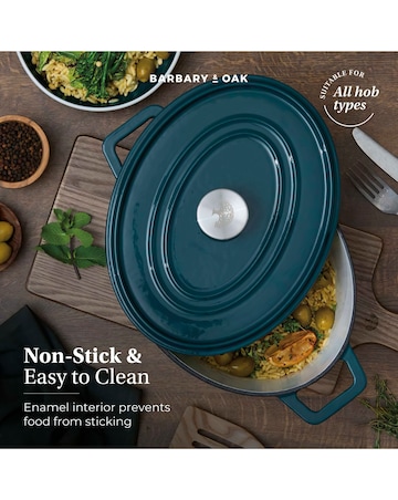 Barbary & Oak Nattura 29cm Oval Casserole Dish Teal