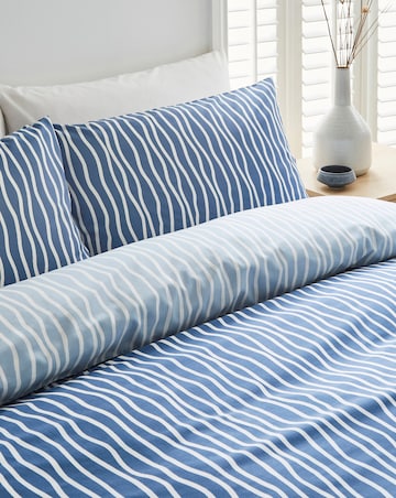 Hallie Stripe Blue Duvet Cover Set