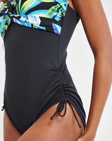 Fantasie Talm Beach Twist Front V Neck Adjustable Leg Swimsuit Black