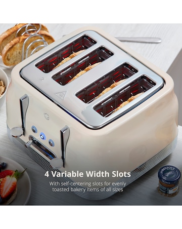 Swan Retro Revive 4 Slice Toaster Cream