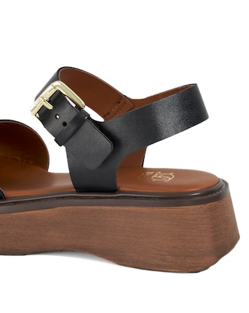 Dune Luno Leather Flatform Sandals Fit D