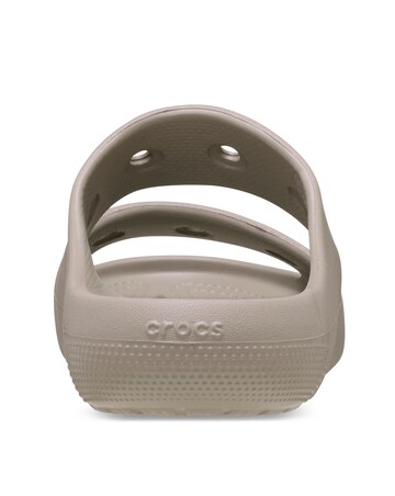 Crocs Taupe Classic Two Strap Slider Sandals- Standard Fit (D)