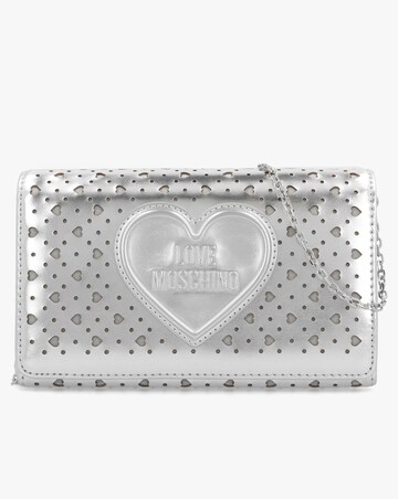 Love Moschino Heart Basket Silver Cross-Body Bag