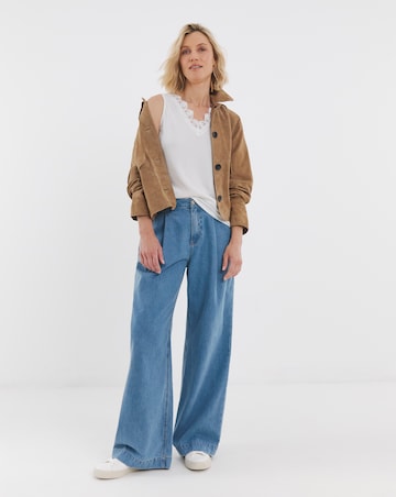 White Lace Trim Vest