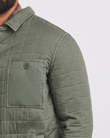 Khaki Cotton Quilted Shacket