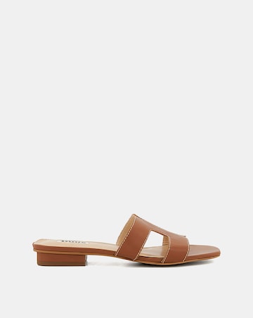 Dune Loupe Leather Slider Sandal Wide Fit