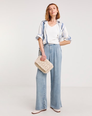 Light Blue Lyocell Soft Wide Leg jeans