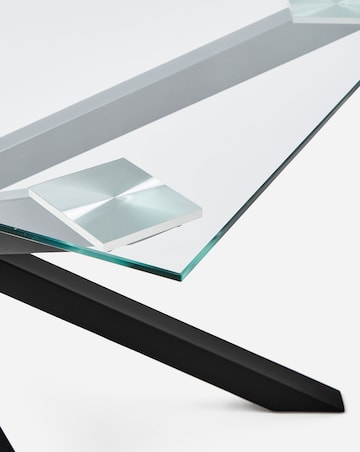 Bodie Black 6 Seater Dining Table with 6 Etta Fabric Chairs