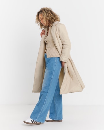 Ecru Padded Robe Coat