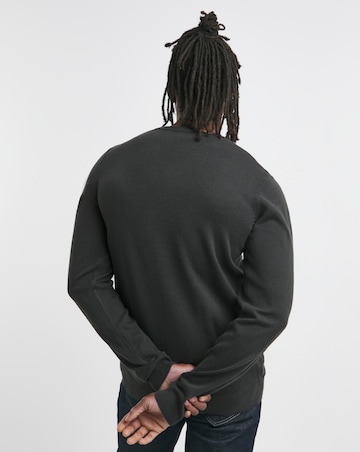 V Neck Charcoal Acrylic Knitted Jumper
