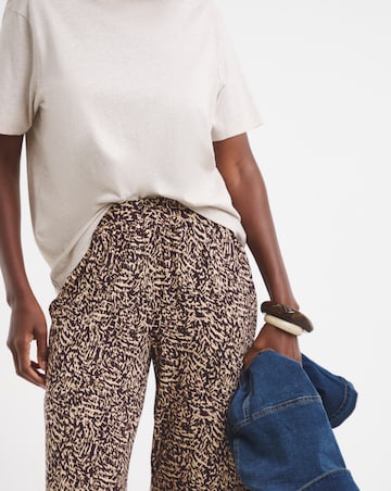 Printed Wide Leg Jersey Trouser