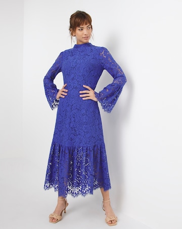 Joanna Hope Cobalt Lace Midi Dress