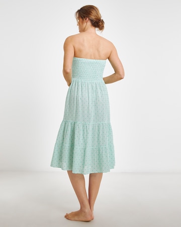 Dobby Bandeau Cotton Beach Dress