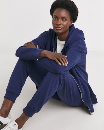 Navy Cosy Zip Up Hoodie