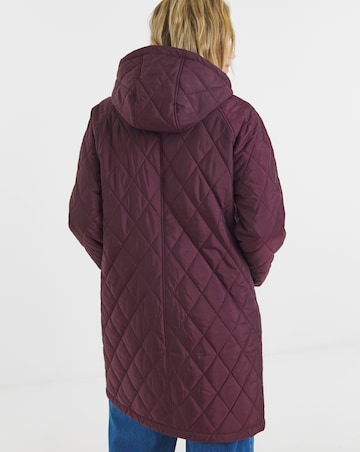 Wine Hooded Quilt Coat