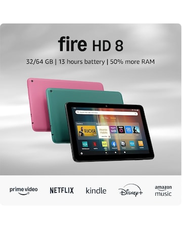 Amazon Fire HD 8 (2024) 8in 32GB Wi-Fi Tablet - Hibiscus