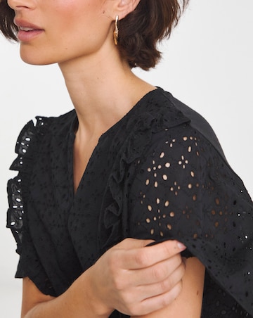 Pure Cotton Broderie Frill Jersey Back Top