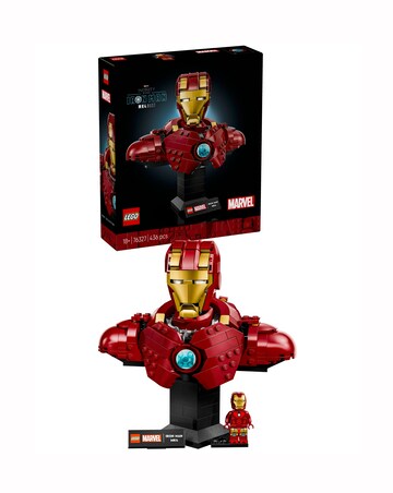 LEGO Marvel Iron Man MK4 Bust, Buildable Model for Adults with Minifigure 76327