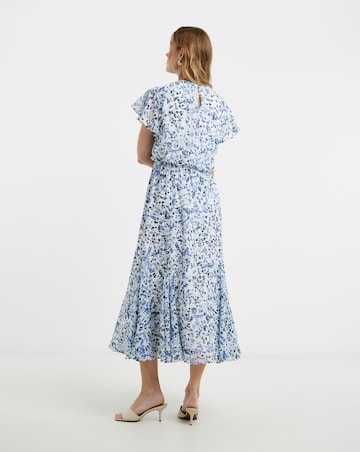 Frill Detail Godet Dress