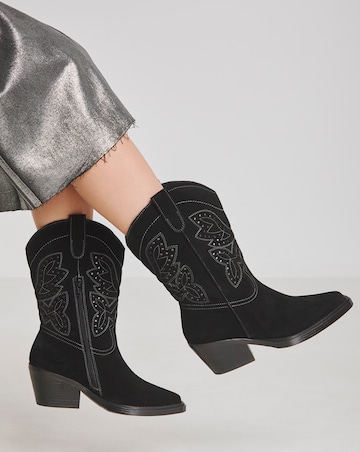Daytona Suede Western Calf Boots - Extra Wide Fit (EEE) & Standard Calf