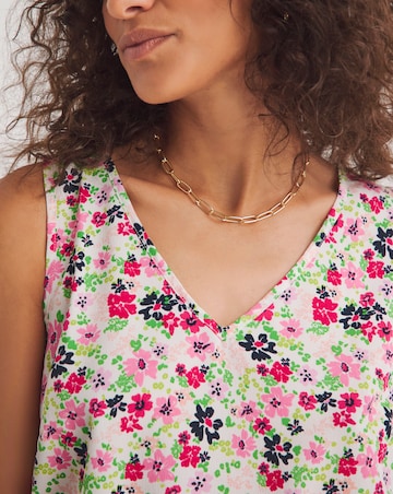 Ditsy Floral V Neck Woven Vest