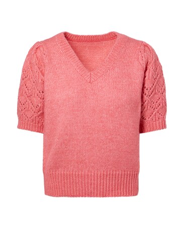 Pointelle Short Sleeve Jumper