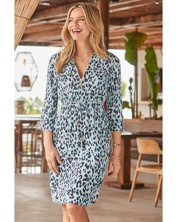 Sosandar Zip Front Pocket Detail Shirt Dress