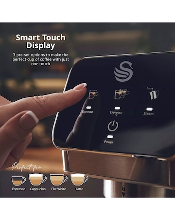 Swan Digital Mini Espresso Coffee Machine with Milk Frother