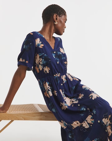 Easy Printed Button Through Dress