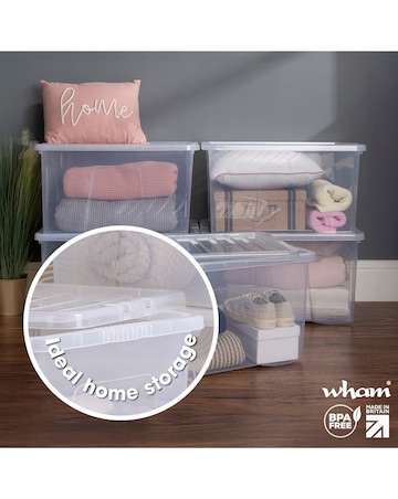 Wham Crystal 60L Box and Lid 5pk
