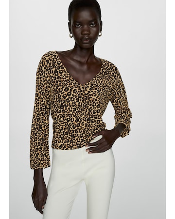 Mango Leopard Print Blouse