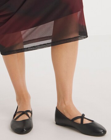 Margot Crossover Stretch Ballerina Shoes Wide E Fit Simply Comfort