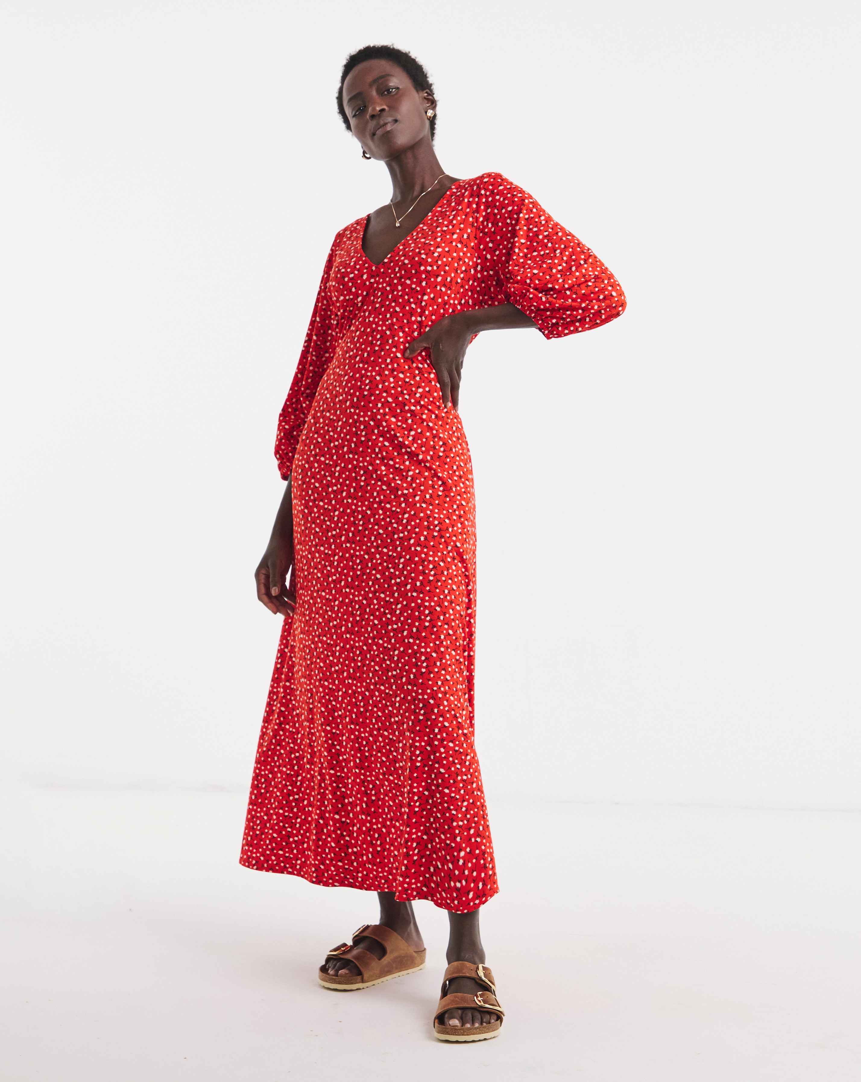 Puff Sleeve Soft Touch Jersey Dress | JD Williams