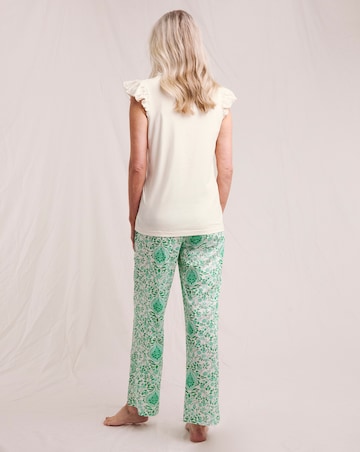 Jersey Broderie Printed Pant Pyjama Set