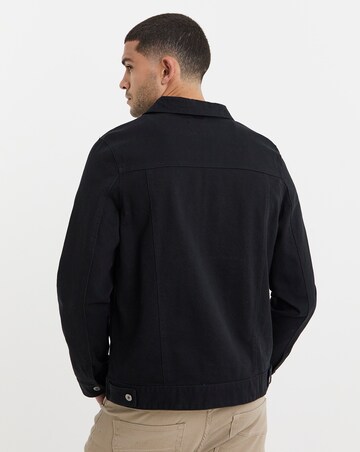 Black Twill Trucker Jacket