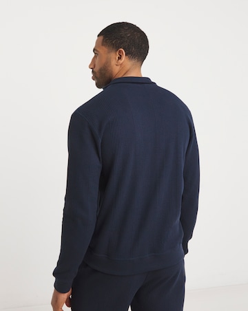BOSS Structure Logo 1/4 Zip Lounge Sweat - Dark Blue