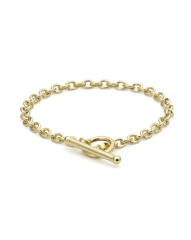 9CT Gold Oval Link TBar Belcher Bracelet