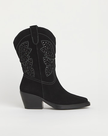Daytona Suede Western Calf Boots - Extra Wide Fit (EEE) & Standard Calf