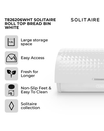 Tower Solitaire Bread Bin-White