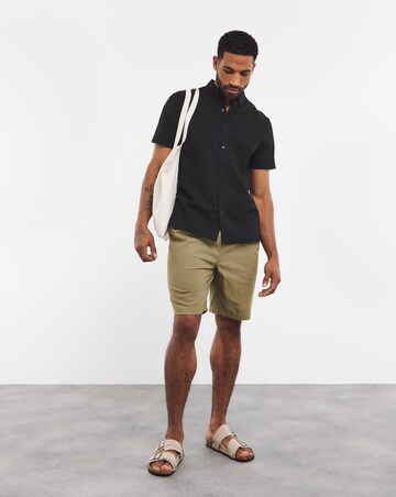 Short Sleeve Linen Blend Shirt