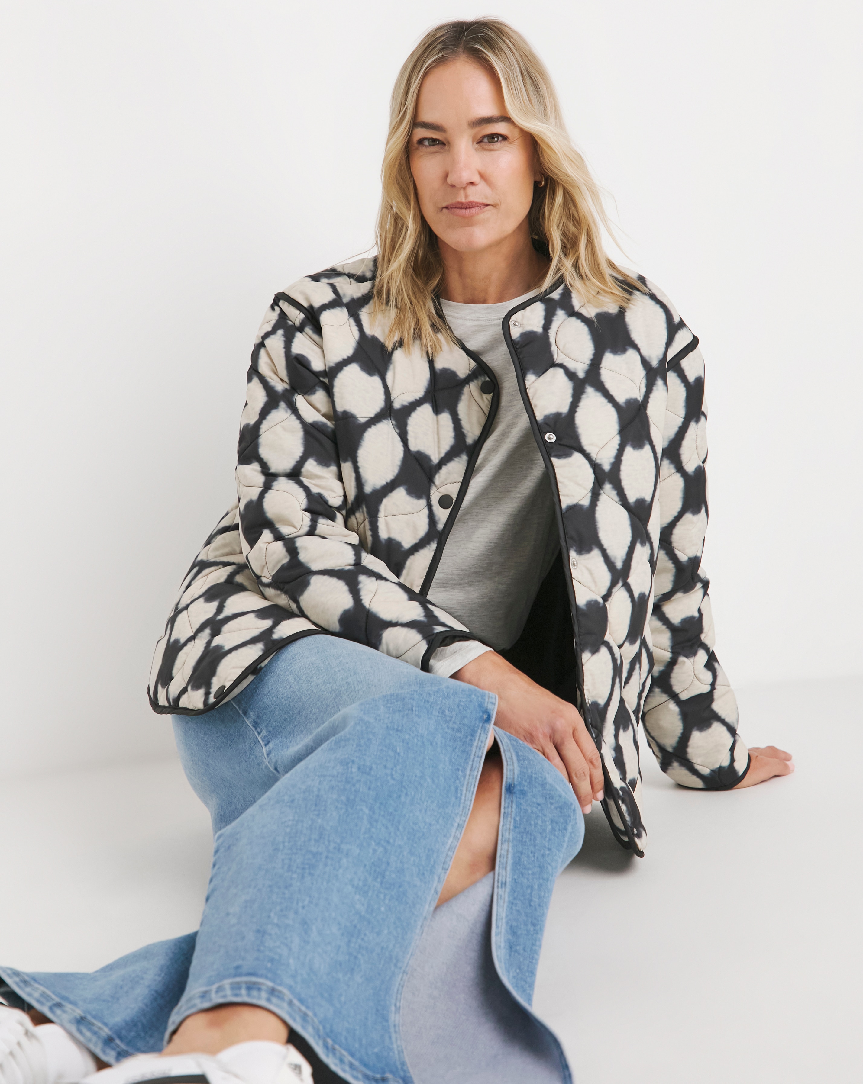 Printed Short Quilt Jacket JD Williams