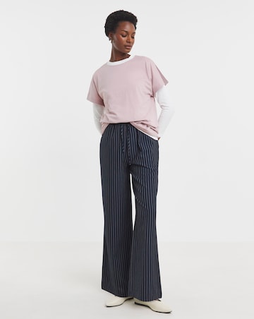 Pure Cotton Crew Neck Split Sleeve T-shirt