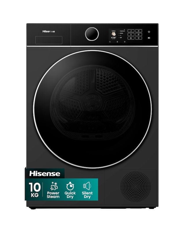 Hisense Power Steam 5i Series DH5I104BBAB WiFi-enabled 10kg Tumble Dryer - Black