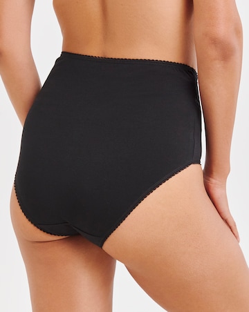 Pretty Secrets (5 Pack) Lace Top Full Knickers Black