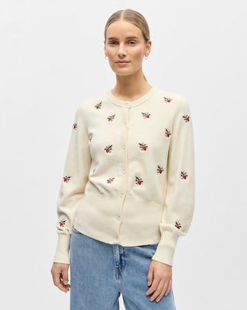 OBJECT Long Sleeve Embroidered Cardigan