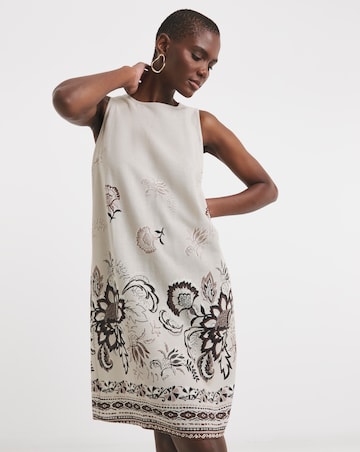 Linen Mix Sleeveless Shift Dress