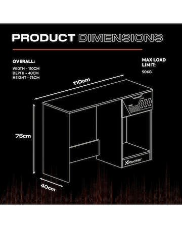 Octane Gaming Desk with Drawer - Red