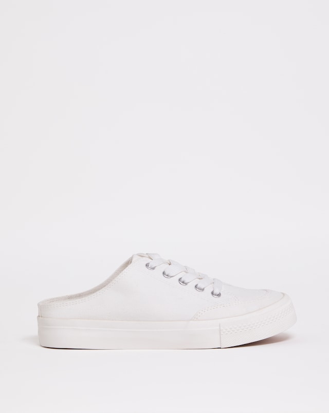Canvas Mule Trainers Ex Wide Fit