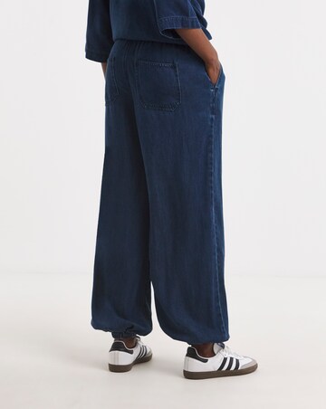 Blue Lyocell Balloon Leg Jogger Jeans