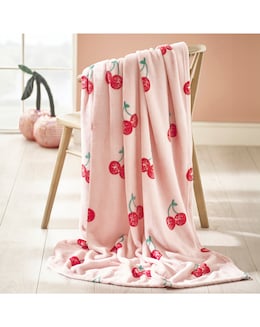 Catherine Lansfield Disco Cherries Fleece Throw